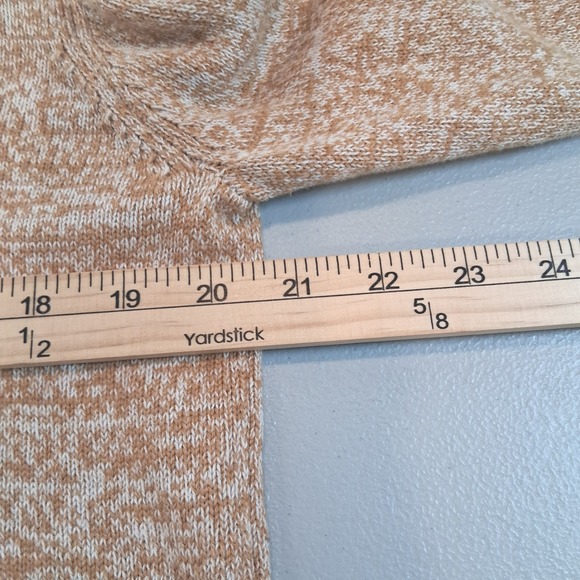 Commerce Mens Large Sweater Tan Brown Colorblock Crewneck Cotton Linen Blend - Picture 11 of 12